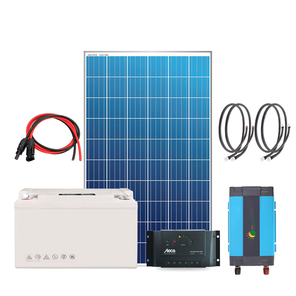 Kit solaire Autonome – 0.3Kw Ecogreen/ 285Wc/ 220V/ 1.200Wh Stockés