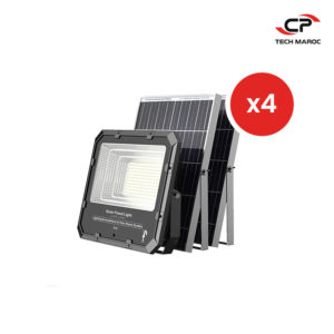 4 x Projecteur solaire Land Light IP 66 – Mono – 2.000 Lumen (300W)