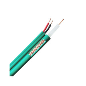 1 x Lot de 5 mètres de câble coaxial cctv KX6 avec alimentation vert pré-câblé