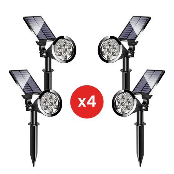 4 X Projecteur solaire de jardin Couleur extérieure 7 LED