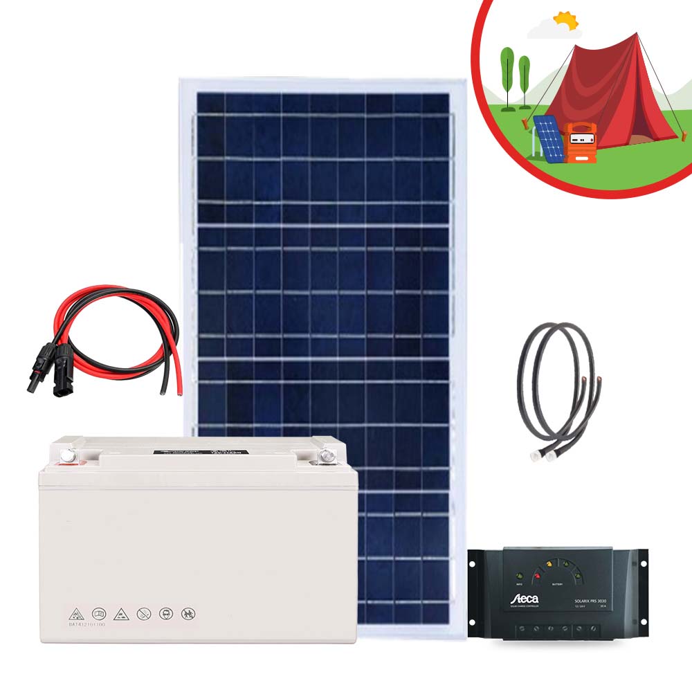Kit solaire Camping & Nomade – 100Wc/ 12V/ Batterie 150AH