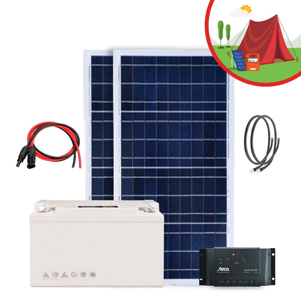 Kit solaire Camping & Nomade – 200Wc/ 12V/ Batterie 100AH