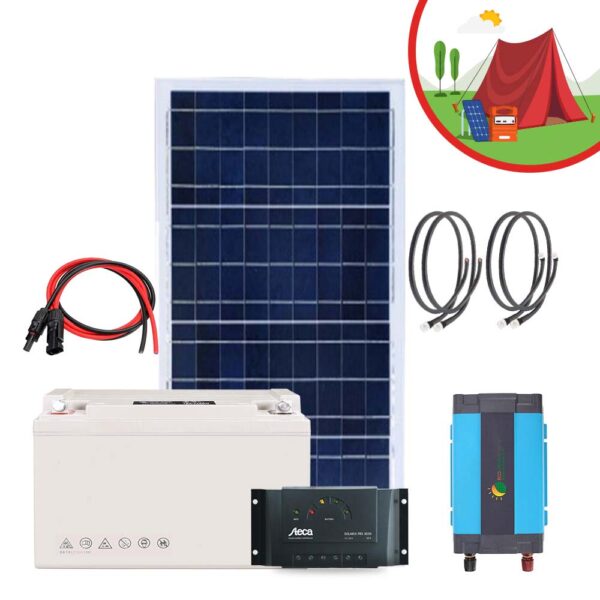 Kit solaire Camping & Nomade – 100Wc/ 220V/ Batterie 150AH
