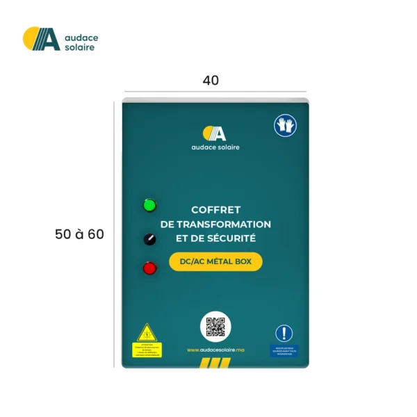 Etiquette de signalisation photovoltaïque – Coffret pompage solaire (Audace Solaire)