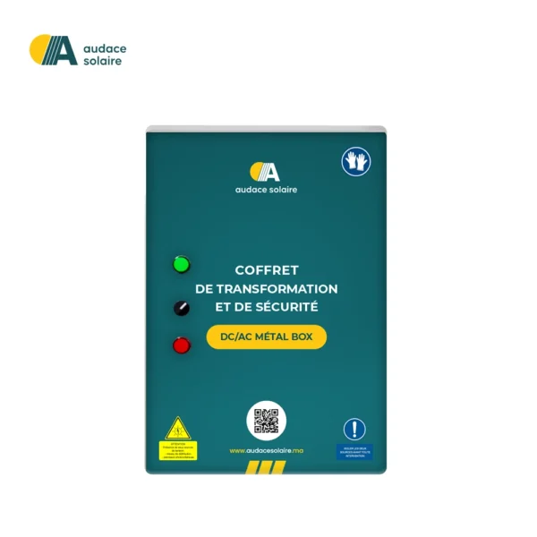 Etiquette de signalisation photovoltaïque – Coffret pompage solaire (Audace Solaire)