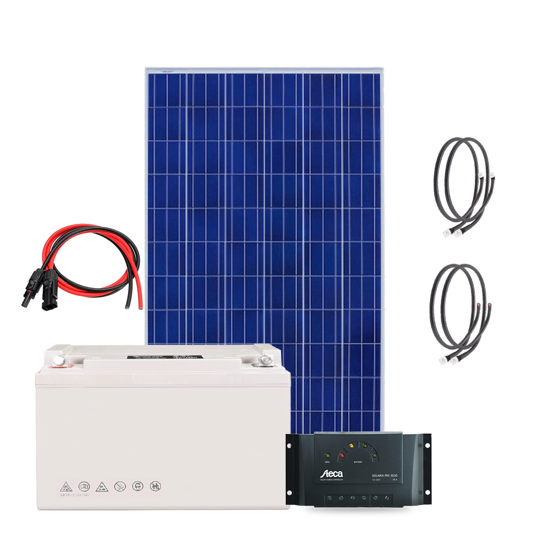 Kit solaire Autonome - 100Wc/ 12V/ 1.200Wh Stockés