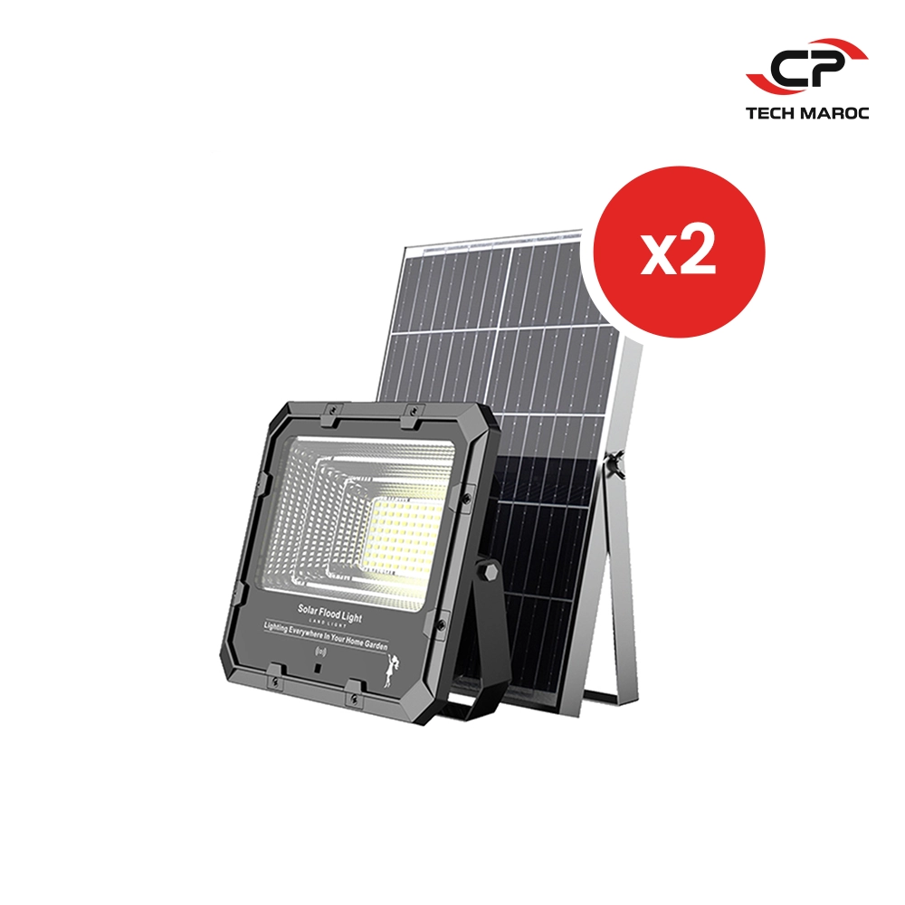 2 x Projecteur solaire Land Light IP 66 – Mono – 2.000 Lumen (300W)