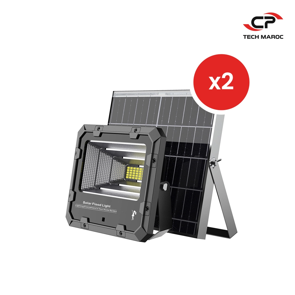 2 x Projecteur solaire Land Light IP 66 – Mono – 600 Lumen (100W)